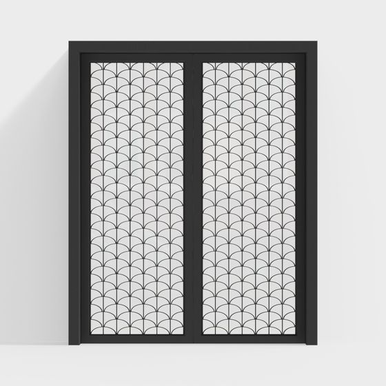 Stylish Fan Window Panel Door 3D model for Design Projects