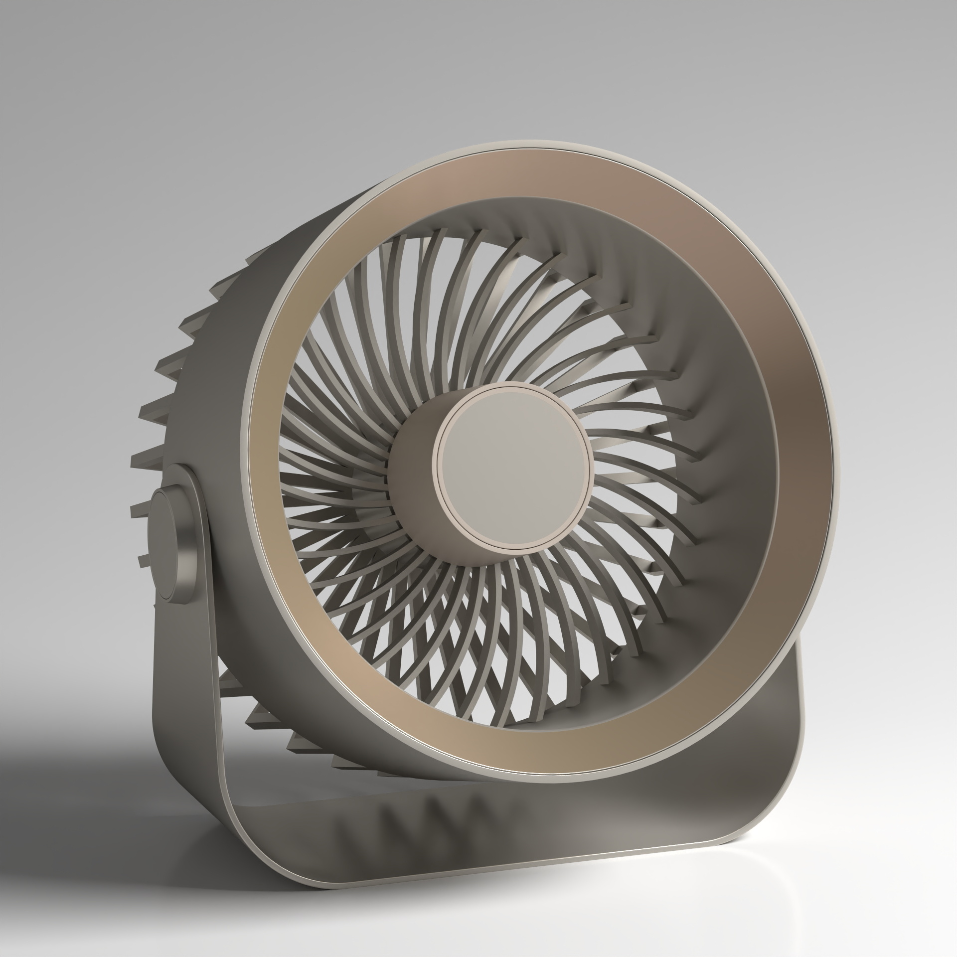 Desktop Fan 2 3D Model in Gray