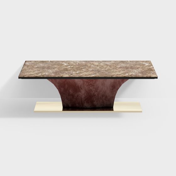 Flowing Marble Table 3D model for Creative Spaces