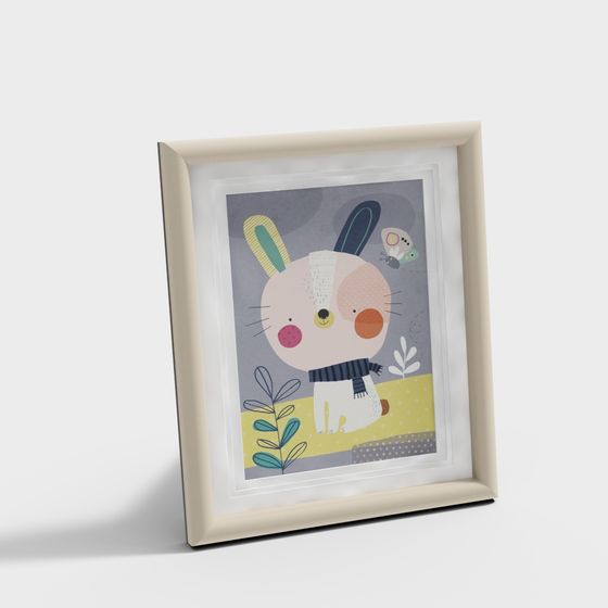 Playful Bunny and Butterfly 3D Model for Creative Projects