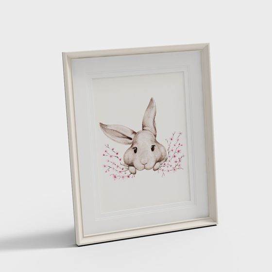 Cute Rabbit with Floral Touch 3D model