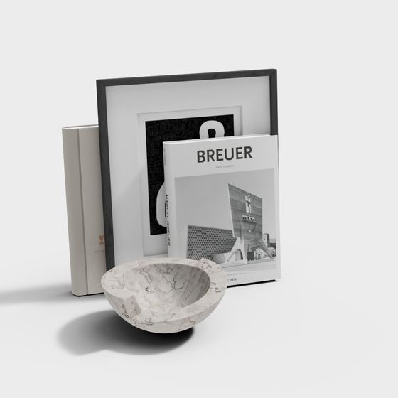 Elegant Low-Poly Marble Bowl 3D model