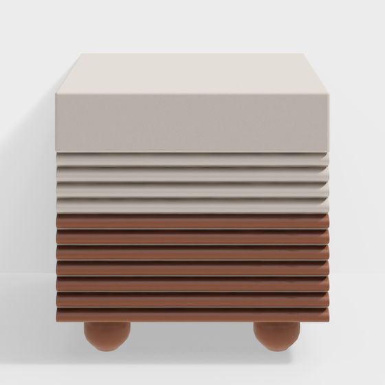 Layered Square Stool 3D model for Modern Interiors