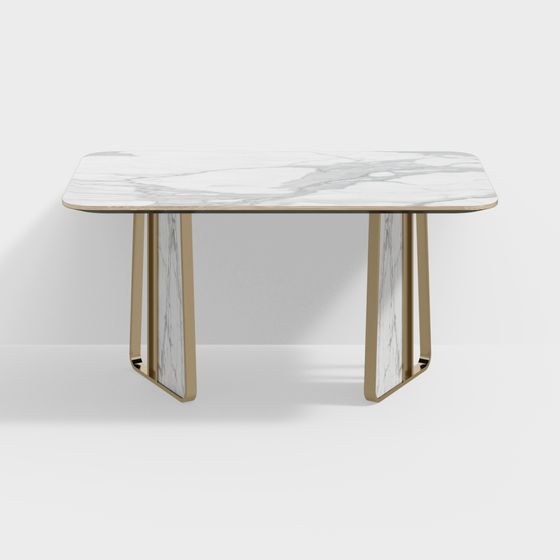 Stylish Marble Dining Table 3D model for Modern Interiors