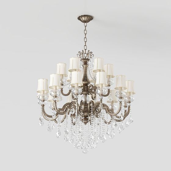Elegant European-Inspired Chandelier 3D model