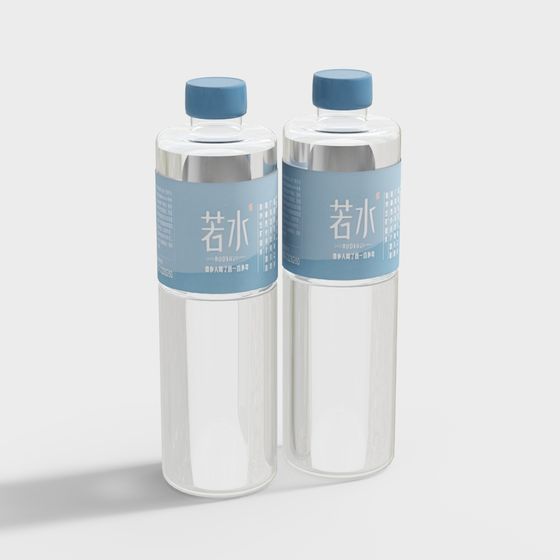 Elegant Low-Poly Water Bottle 3D model