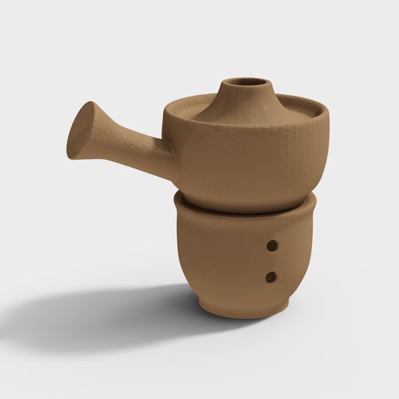 Low-Poly Clay Water Pot 3D model