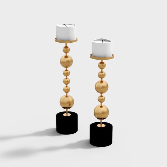 Stylish Low-Poly Candle Holder 3D model