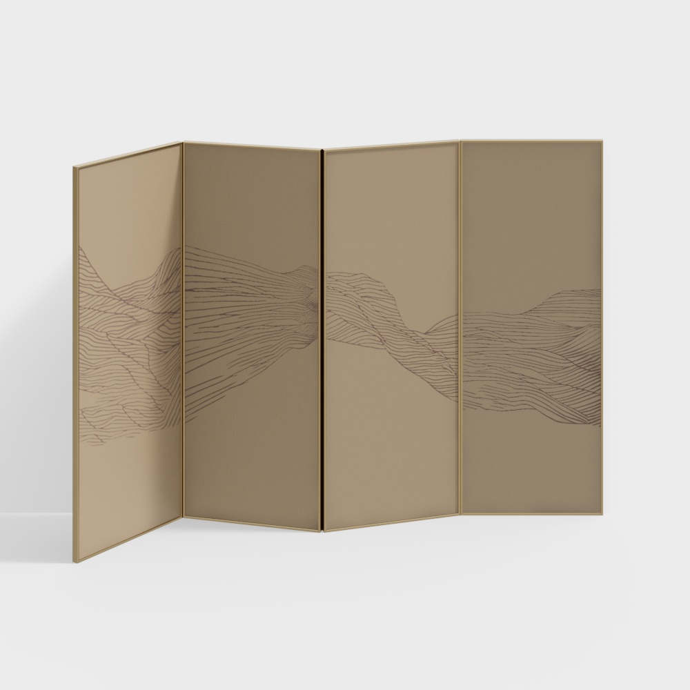 新中式茶室屏風