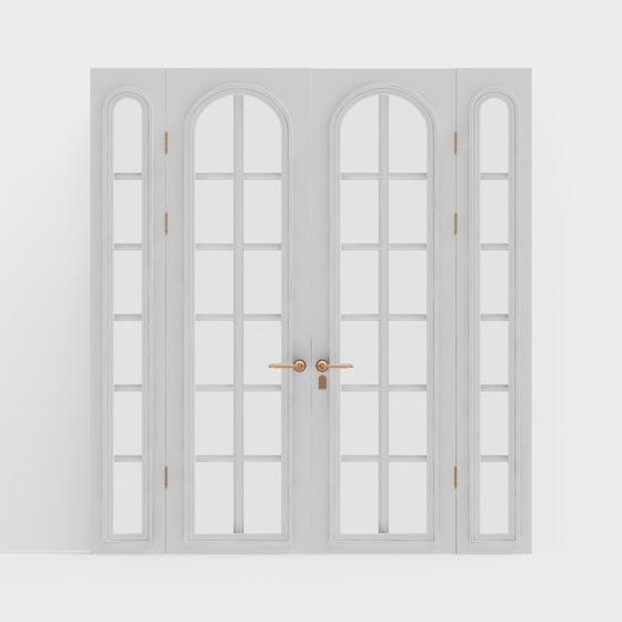 Elegant Arched Double Door 3D model
