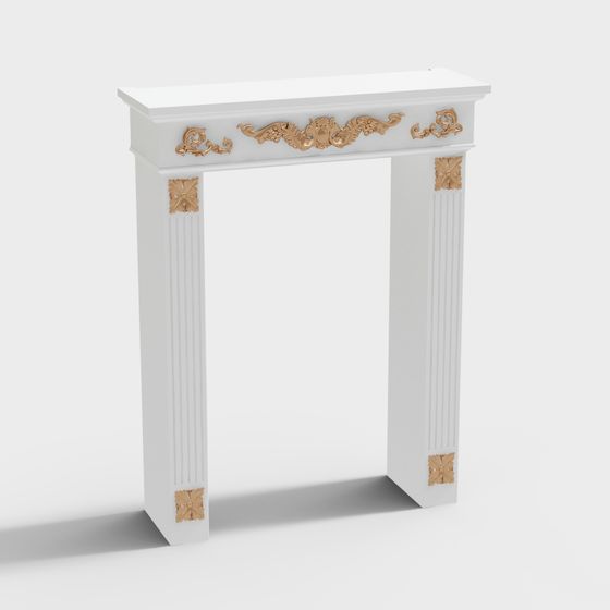 Elegant Fireplace Frame 3D model
