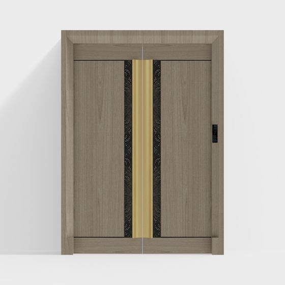 Elegant Low-Poly Elevator Door 3D model