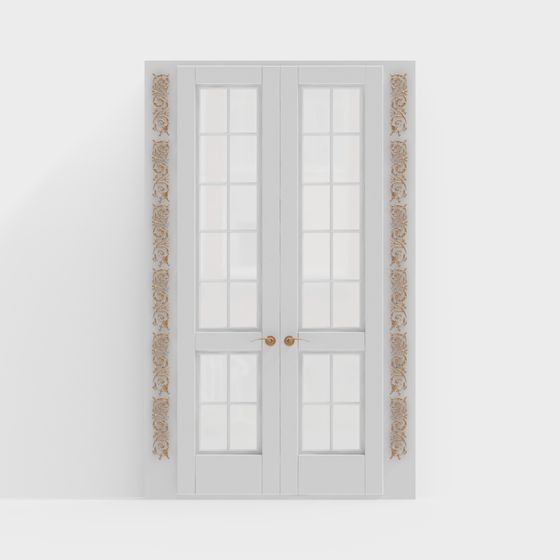 Elegant French Door 3D model for Creative Projects