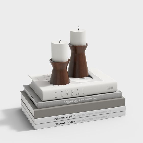 Candle Holder on Bookshelf 3D model