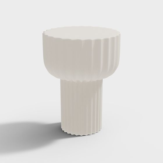 Pleated Cylinder Stool 3D model for Modern Aesthetics