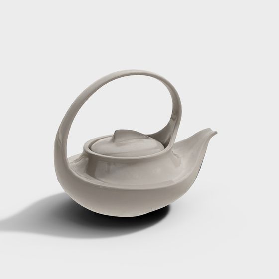 Elegantly Simple Low-Poly Teapot 3D Model