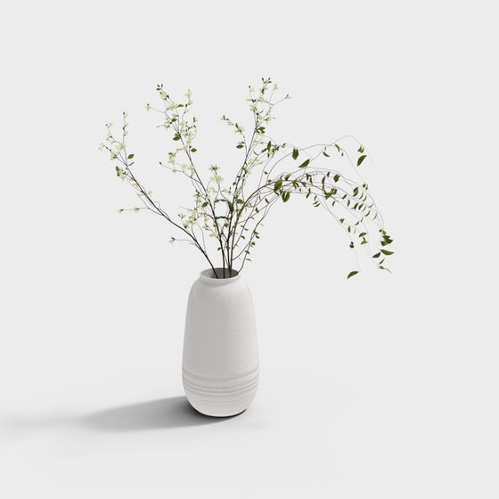 Elegant Flower Vase 3D Model