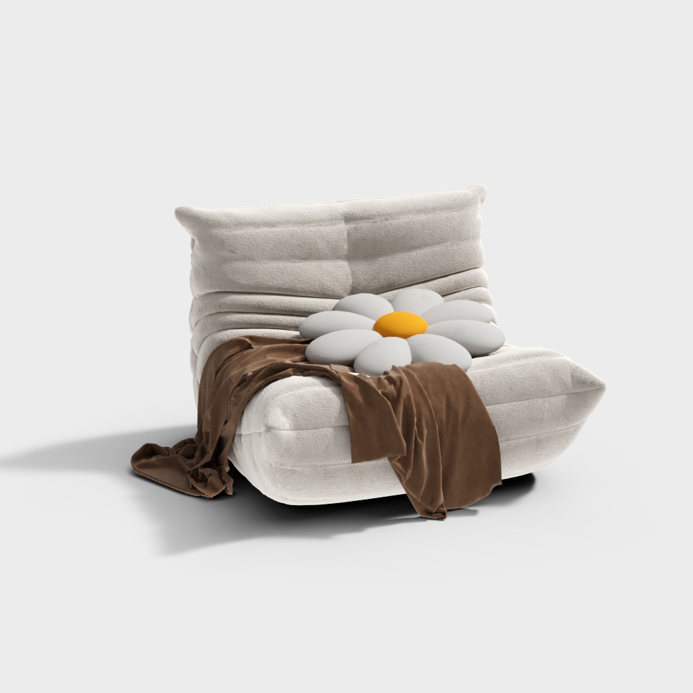 Sofá perezoso color crema moderno