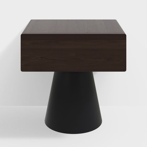 Elegant Cone Base Square Table 3D model for Creative Spaces