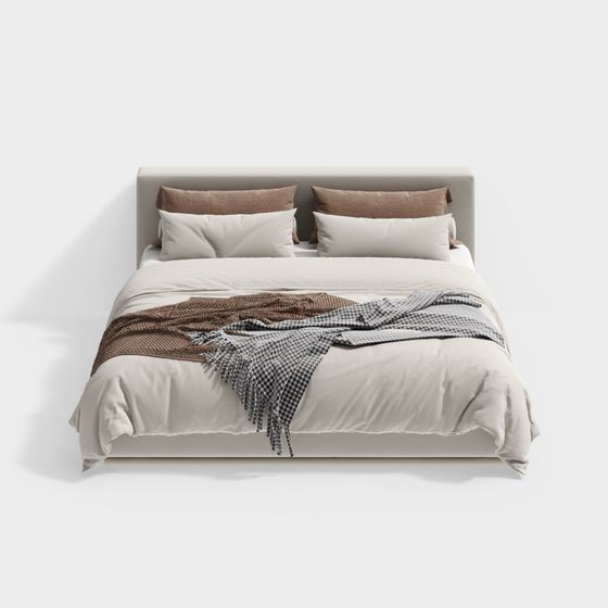 Double Bed 3D Model for Cozy Bedrooms