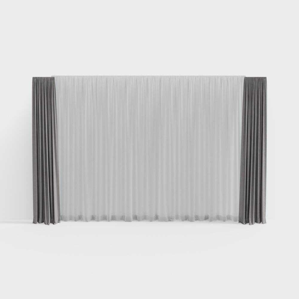 Neo-Chinese Style Tea Room Fabric Curtain