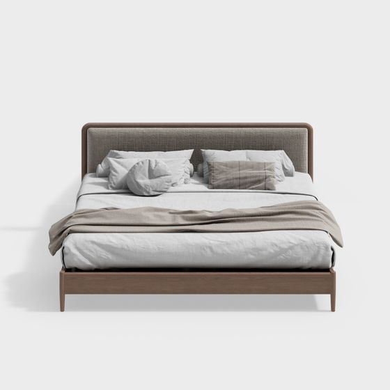 Stylish Bed Frame 3D model for Contemporary Spaces