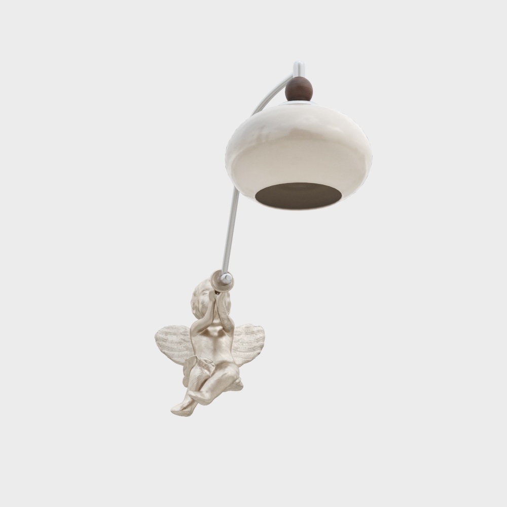 Angel Light Fixture 3D Model – Golden Ceramic Design