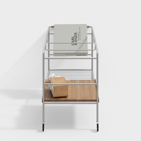 Modern Metal Bookshelf 3D model