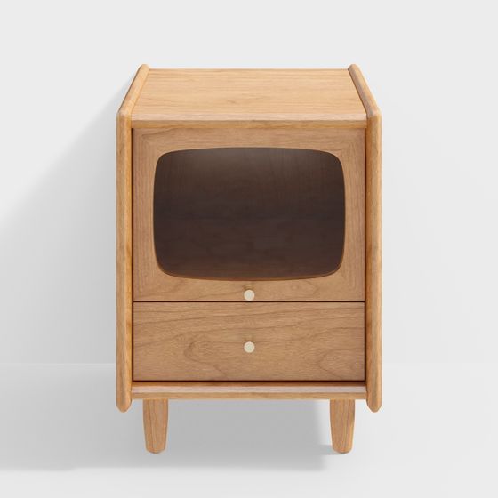 Stylish Retro TV Stand 3D model for Creative Spaces