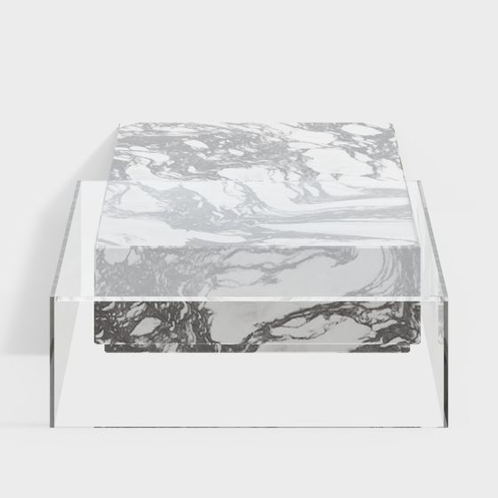 Transparent Marble Coffee Table 3D model