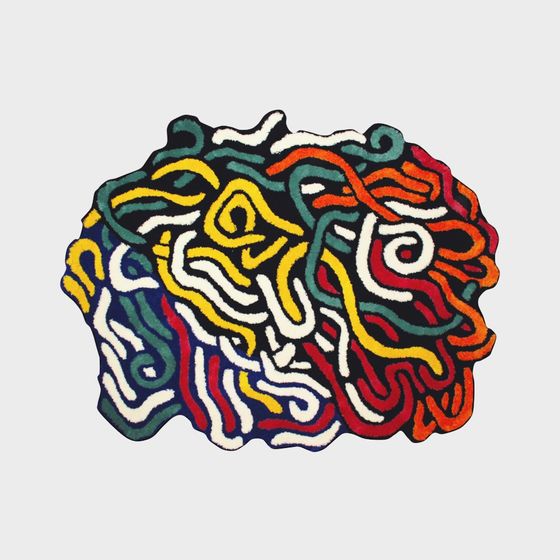 Vibrant Abstract Art Rug 3D model