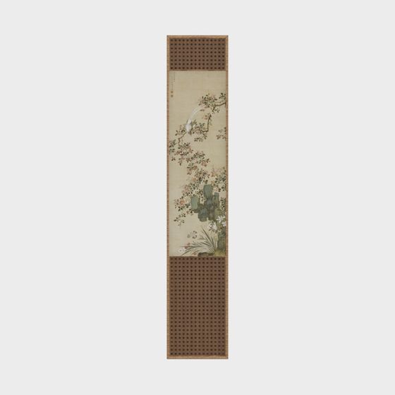 Elegant Floral Bird Screen 3D model