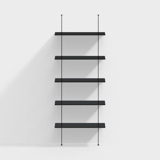 0278 Modern Storage Rack 3D Model in Black