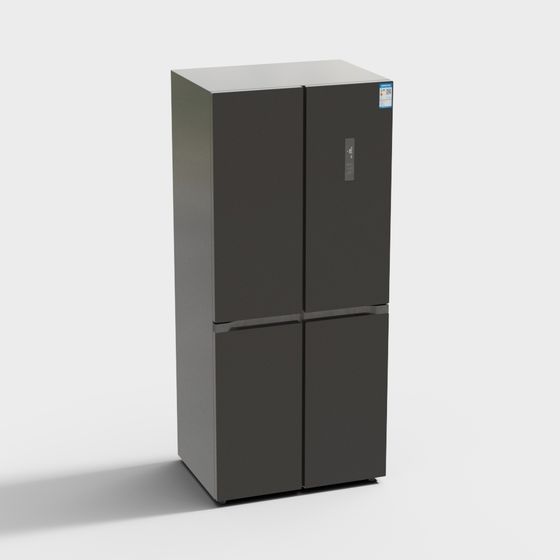 Modern Four-Door Refrigerator 3D Model