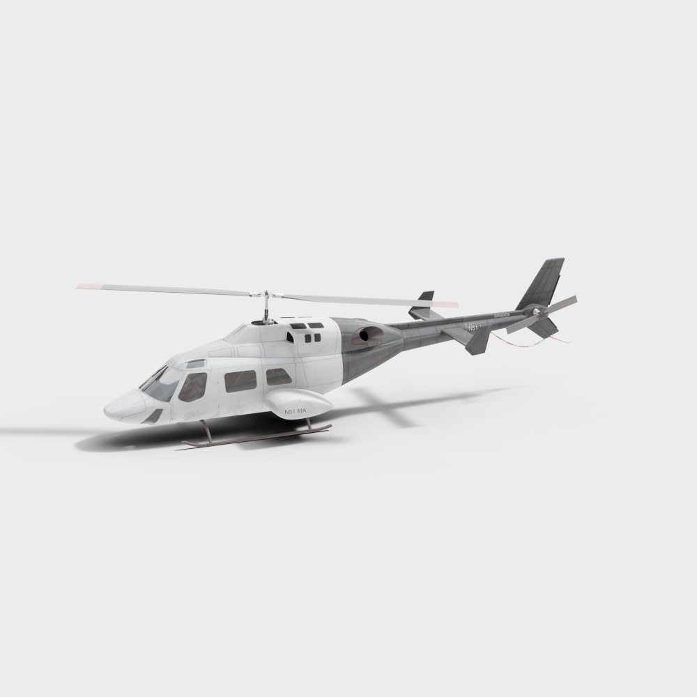 Futuristic Low-Poly Helicopter 3D Model