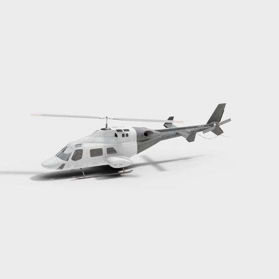 Futuristic Low-Poly Helicopter 3D Model