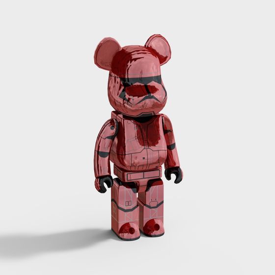 Futuristic Red Armored Bear Warrior 3D model
