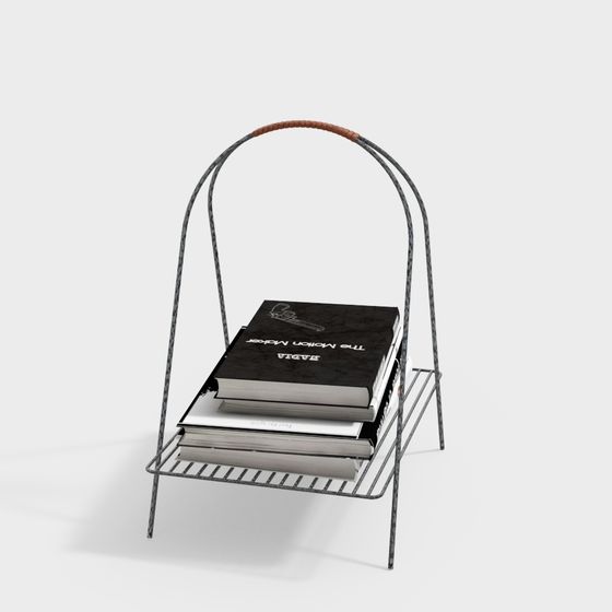 Sleek Metal Bookshelf 3D model