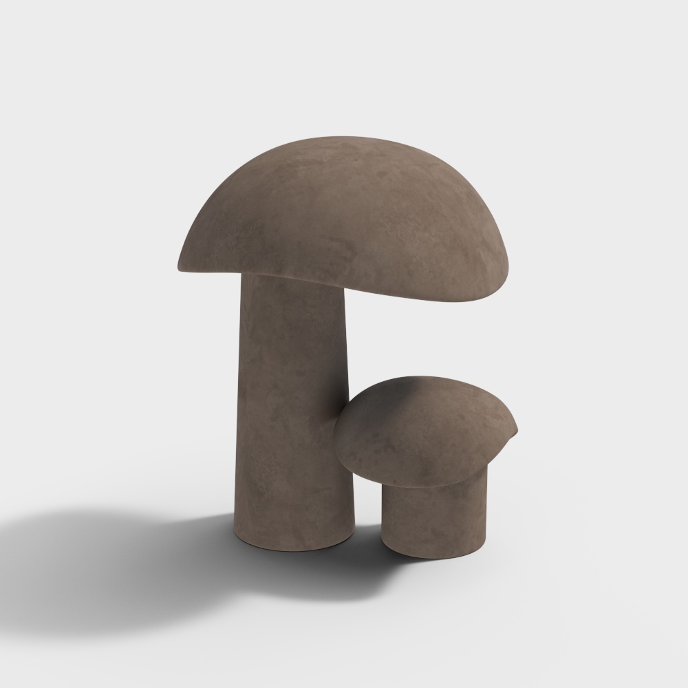 Forest Spirit 3D Model – Low-Poly Mushrooms