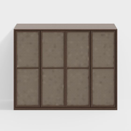 Stylish Grid Cabinet 3D model for Modern Interiors