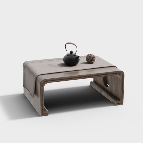 Zen-inspired Low Polygon Tea Table 3D model