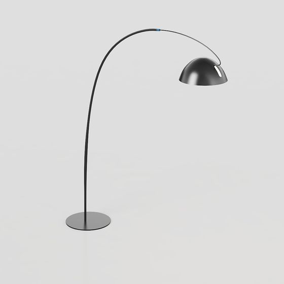Elegant Curved Floor Lamp 3D model