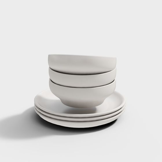 Minimalist Dinnerware 3D model