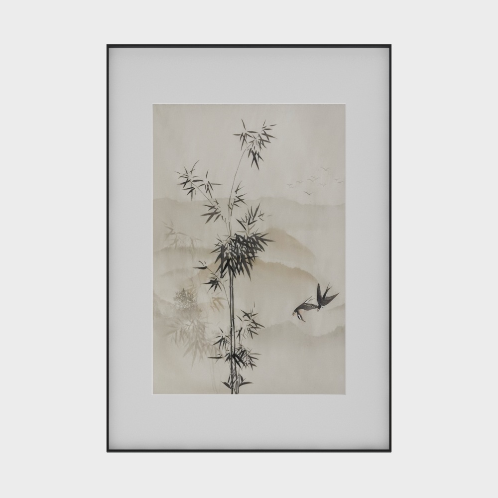 Modern Tea Room Bamboo Decoration Painting