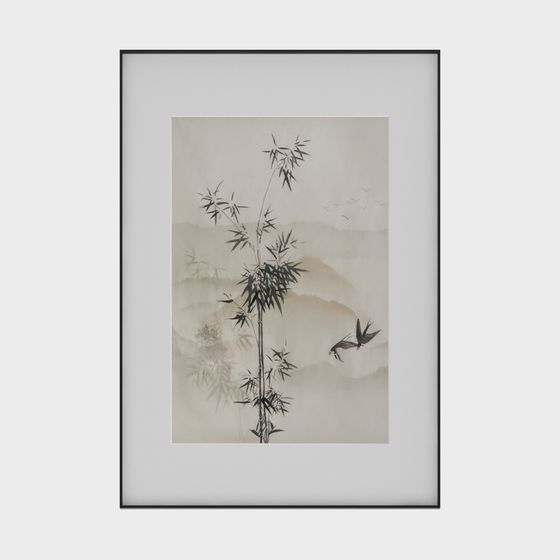 Tranquil Chinese Landscape Low-Poly 3D Model