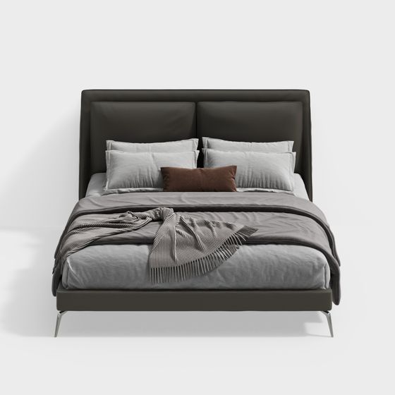 Elegant Minimalist Bed 3D model
