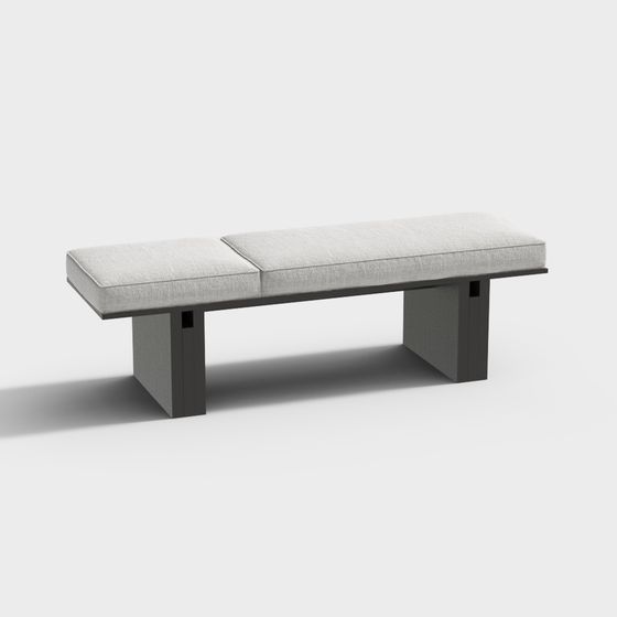Elegant Urban Bench 3D model for Modern Spaces