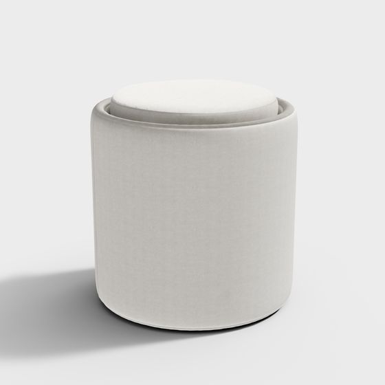Stylish Round Storage Stool 3D model