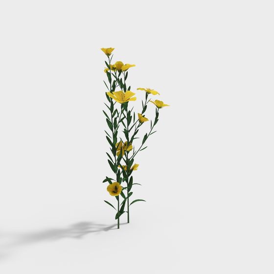 Vibrant Yellow Flower 3D Model for Creative Projects