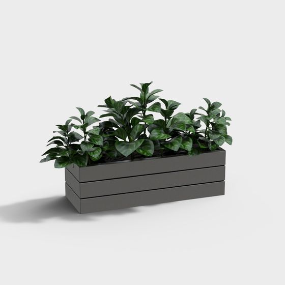 Stylish Urban Plant Box 3D model for Creative Spaces